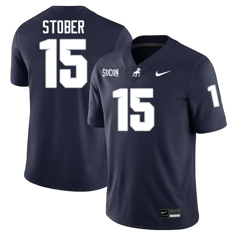 Samford Bulldogs #15 Brady Stober College Football Jerseys,Uniforms-Navy